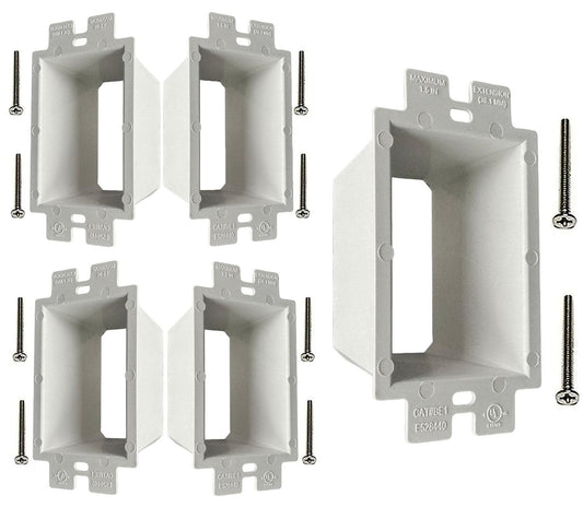 iMBAPrice IMBA-BE1-5 (UL Listed) 1-Gang Non-Metallic Electrical Power Outlet Box Extender for Power Switch Receptacles Accessories, 5-Pack