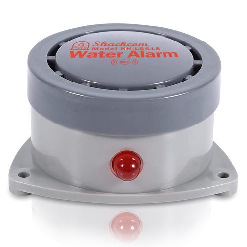 Water Leak Detector 1 Pack, Shackcom Water Alarm 110DB, Wireless, Waterproof & Battery-Operated, Audio and Light Alerts for Bathroom, Kitchen & Home Security ( Battery Not Included )