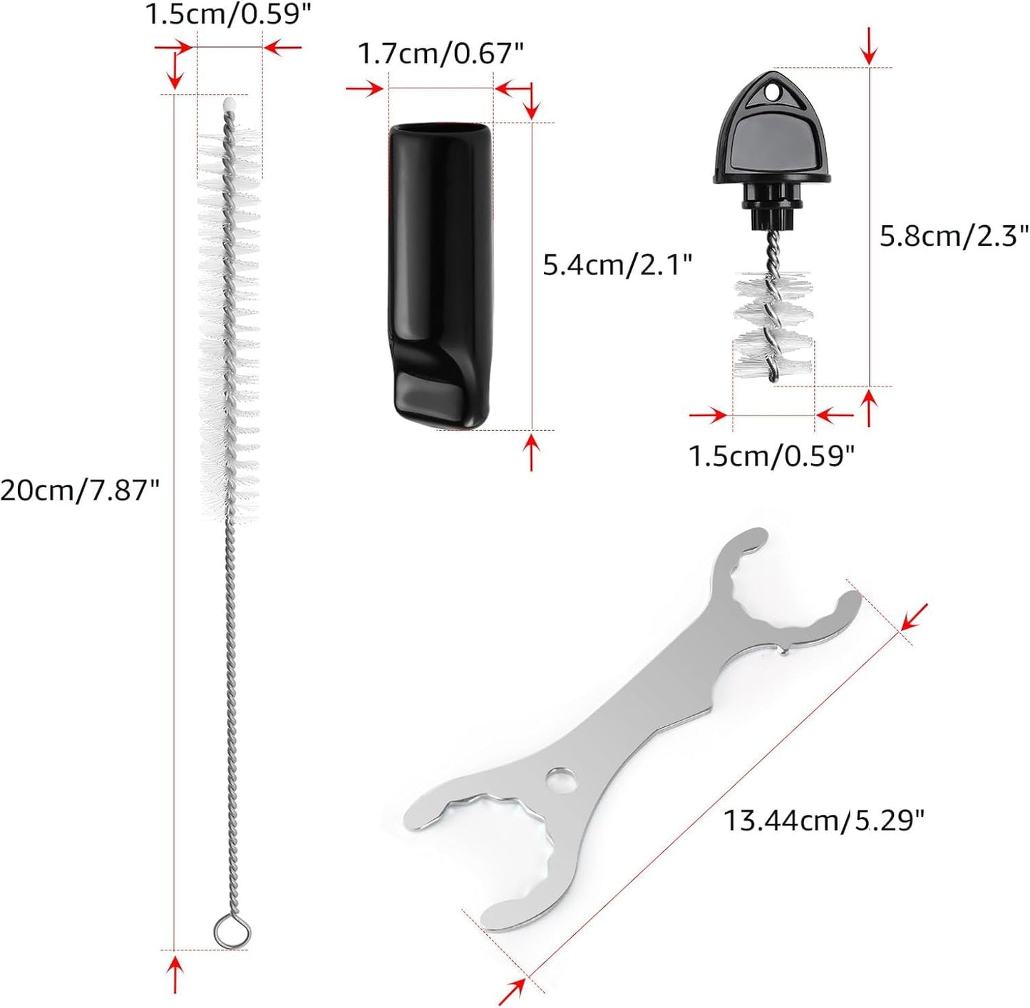 Draft Beer Tap Plugs Brush Beer Faucet Plug 5PCS Beer Keg Tap Plugs, 5PCS Beer Keg Tap Cover Beer Faucet Brush Caps Cover, 3PCS Long Cleaning Brushes and Beer Faucet Wrench Kit for Most Kegerator Tap