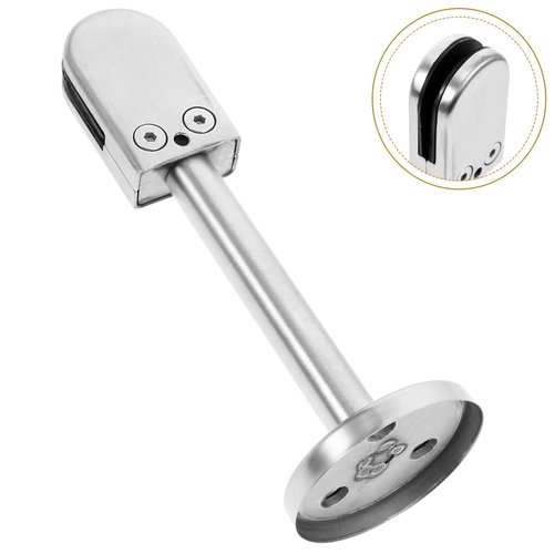 POPETPOP Glass Clamp with Rod Durable Support Bracket for Glass Partitions Screens and Handrails Clip with Rod for Reliable Stability and Safety