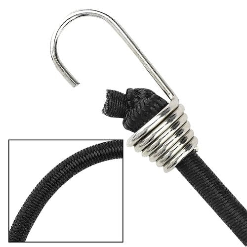 15 Pack Heavy Duty Bungee Cords with Hooks 11 Inch Mini Rubber Bungee Cord Elastic Bungee Straps for Outdoor Camping Small Stretchy Cord for Luggage Roof Racks Tents Tarps Bikes Car Rvs (Black)
