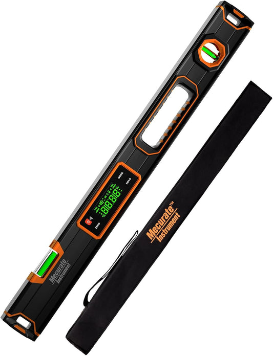 Mecurate Digital Level 15.7'' with LCD Display, 360° Angle Magnetic Digital Torpedo Level, Vertical & Horizontal Spirit Bubble Protractor for Construction Carpenter Craftsman Home Professional