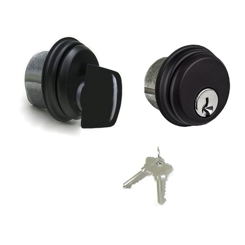 Commercial Door Lock with Deadbolt ，Storefront Door Mortise Lock，Swing Deadbolt & Cylinder Combo,Replacement Parts Mortise Cylinder with SC Keyway，Black