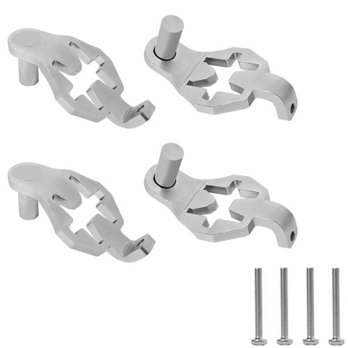 2 Packs T-Post Gate Hinge Pins, Gate Hanger on Metal T Post 5/8" or 3/4" Hinge Eyes, Adjustable for Chain Link Fence Gate, Farm, Garden & Backyard, Silver