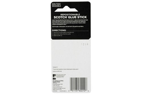 Removable Restickable Glue Stick, .49oz, Repositionable Stick (3-Pack)