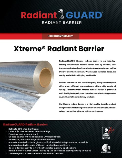 RadiantGUARD Radiant Barrier 1000 sq ft Insulation Roll Xtreme Heavy Duty Attic Foil, 48-inch by 250-feet Perforated Breathable Double Reflective Aluminum Thermal Roll