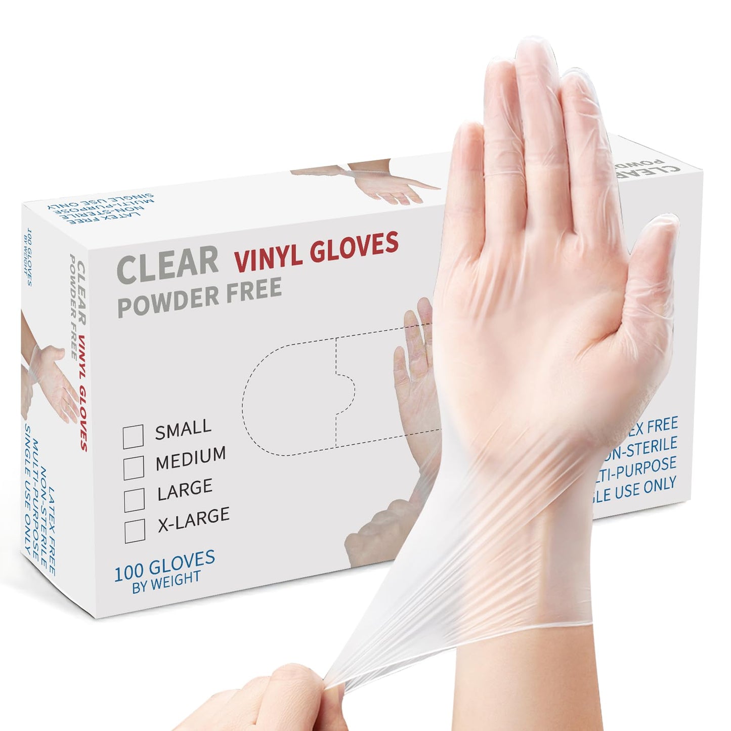 WMQL Clear Vinyl Gloves M, Food Safe | Latex-Free and Powder-Free Disposable Gloves for Cooking, Food Prep, Household Cleaning | Medium,100 Counts/Box