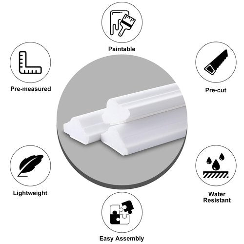 Pangda Wall Molding Kit, 3D Premade Accent Molding Wainscoting Panel for Interior Wall Moulding Decor, Ready to Assemble Wainscoting Accent Panel(3 Set,54 x 24 in)