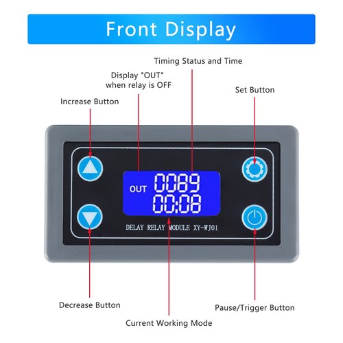 EC Buying XY-WJ01 Delay Relay Timer Module DC 6-30V 12V 24V 0.01s-9999min 50mA Digital Timer Period Switch AC 220V Power On-Off Controller LCD Display Button