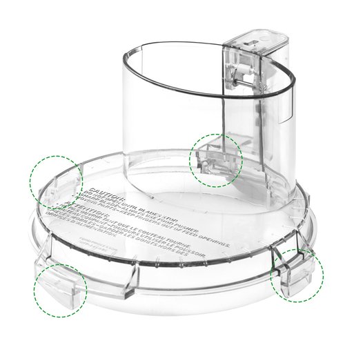 4 Locking Knob DFP-14NWBCT1 Food Processor Replacement Bowl Lid, Compatible with Cuisinart Food Processor DLC-005AGTXT1 Bowl, Suitable for Model DFP-14