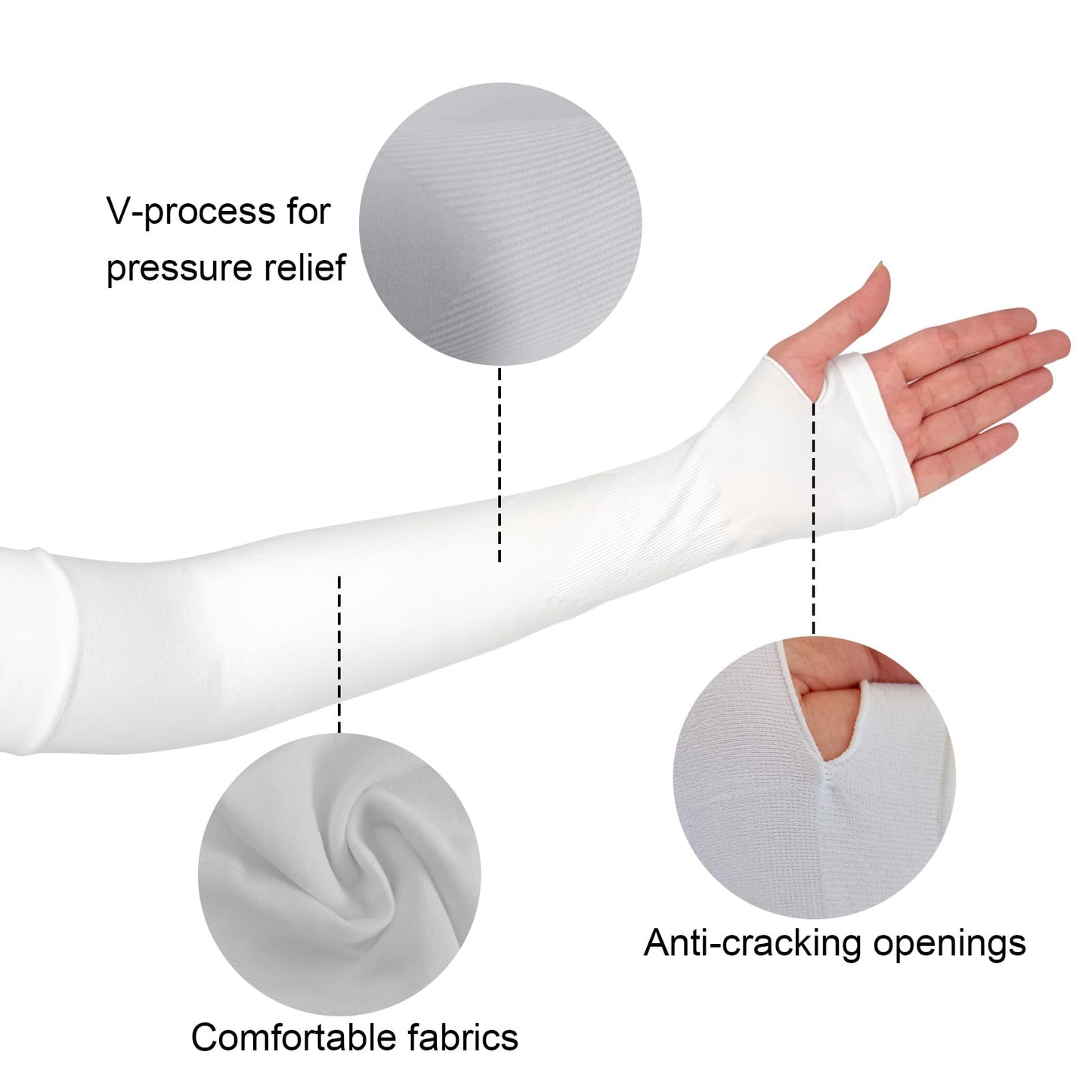 Medsuo 3 Pairs Comfy Arm Sleeves with Thumb Hole Protection Cooling Arm Sleeves 3 Colors Compression Long Women Summer Sun Arm Cover Sleeves Tattoo Cover for Sports Workouts Cycling Driving