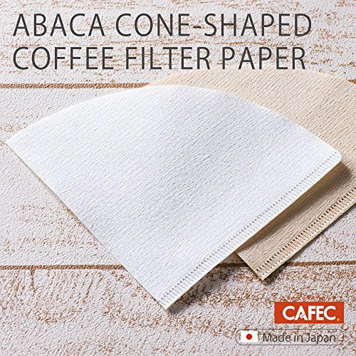 CAFEC 100-Pack Cone-Shaped V60 02 Coffee Filter Pura Pulp, 1-4 Cup