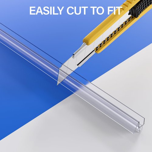 3Pack 3/8" x 39" Shower Door Bottom Seal - Shower Door Sweep - Frameless Glass Seal Strip - Stop Leaks and Create a Water Barrier, 10MM