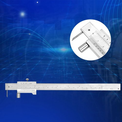 Kodrily 200mm Scribing Caliper, 8in Vernier Calipers, Stainless Steel Parallel Cross Caliper Gauges, Metal Marking Tool with PU Leather Bag for Industry Marking, 1Pcs