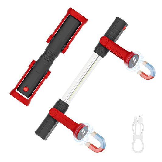 Retractable Cordless Magnetic Work Light Bar, 600LM Rechargeable Light for Garage, Workshop & Car, 2600mAh Battery Powered Shop Lights, Tools for Mechanics