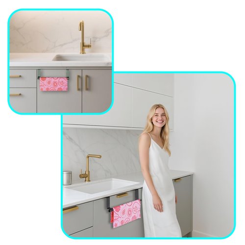 Swedish Dishcloth Holder with EVA Pad,Retractable Space Saving Swedish Dishcloth Hanger Over Cabinet Door,Hole Free,L8.8-14.4*W2.7Inch,Black,1PC