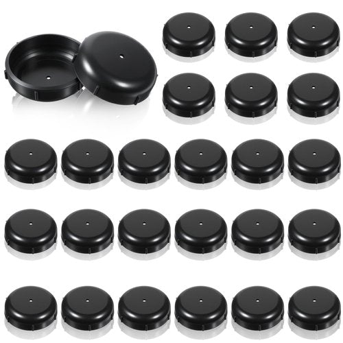 YBEATY 24 PCS Wrought Iron Patio Furniture Feet Caps 1.5 Inches Round Black Plastic Patio Chair Leg Caps Outdoor Chair Leg Floor Protectors Furniture Replacement Feet for Metal Tables Chairs