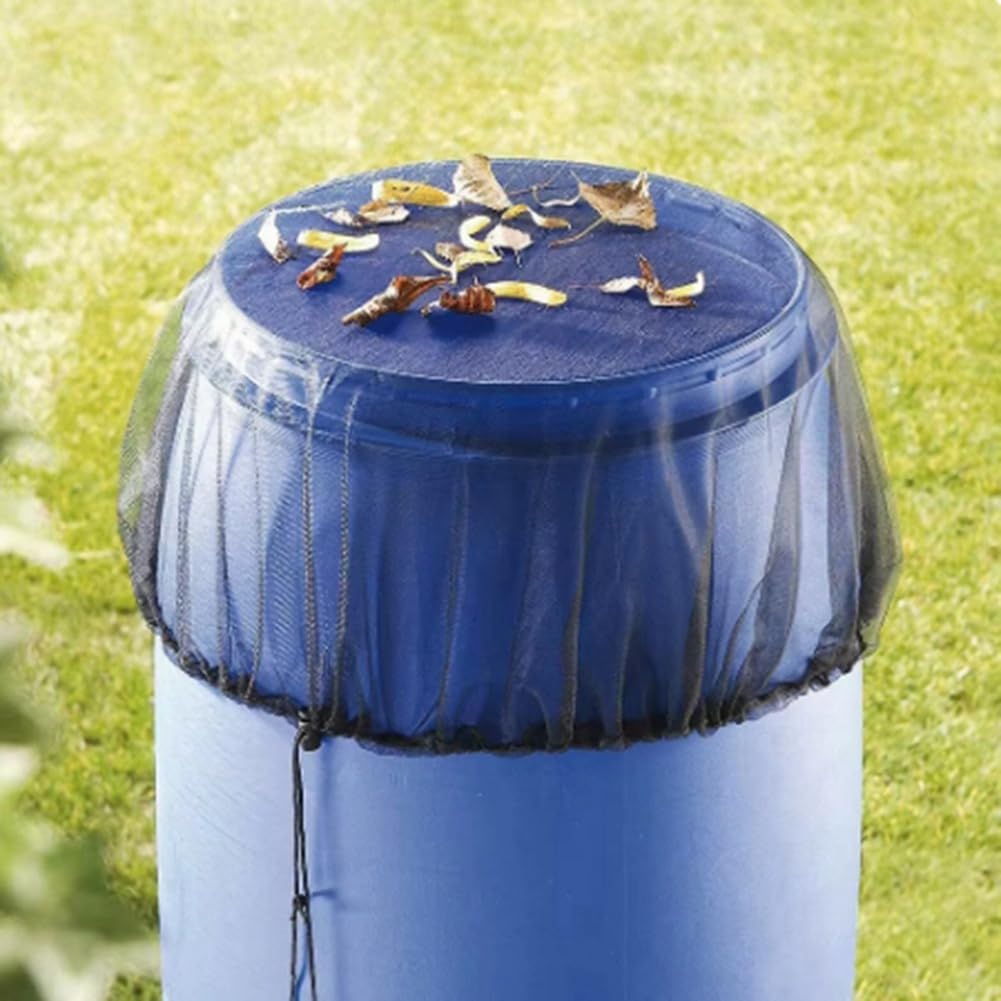 Bloepum Mesh Cover Netting for Rain Barrels Water Collection Buckets Cover Water Tank Protection Lid Rain Collect Tool 80cm