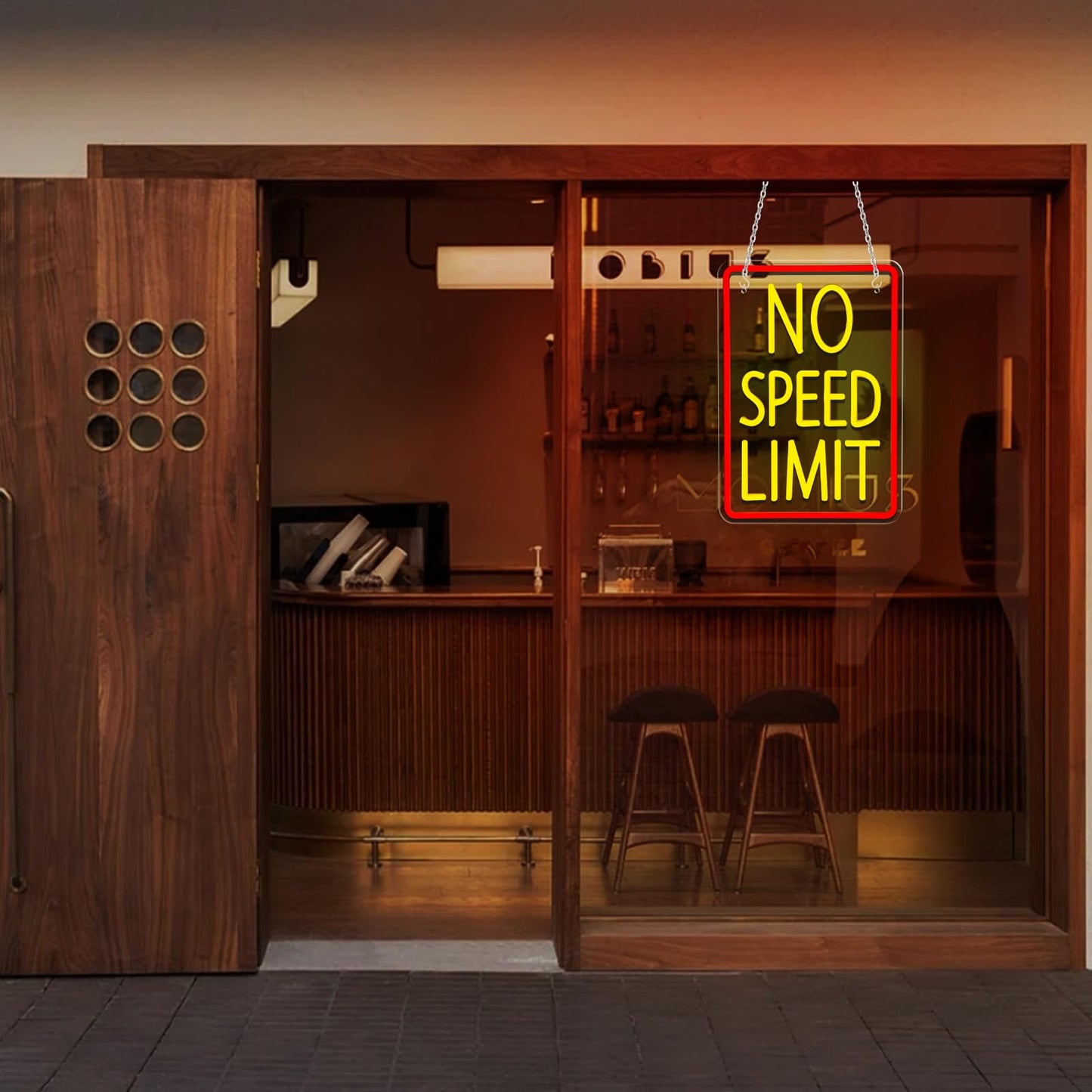 Fercnove No Speed Limit Neon Sign for Wall Decor - Dimmable Red Yellow LED Neon Lights for Bedroom, Garage, Bar, Game Room, Man Cave - Cool Car Wall Decor LED Sign Gifts for Party, Racing & Car Lover