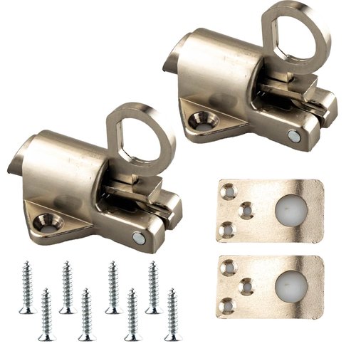 2Pcs Latch Lock, Automatic Window Gate Lock with Mounting Screws, Self Closing Spring Bounce Door Bolt for Window Toilet