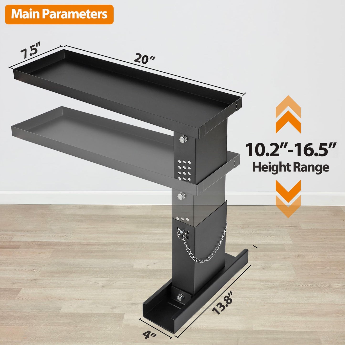 Ladder Extender for Stairs, Heavy-Duty Ladder Levelers for Extension Ladders, Non-Slip Design, 10.2"- 16.5" Adjustable Height, 23.7"L x 7.5"W Platform for Extension/Straight/Telescopic Ladders