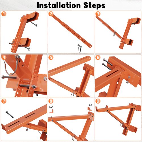 Kweetle Ladder Jacks for Scaffolding Platform 2-Pack, Heavy-Duty Steel Ladder Jacks Scaffold Bracket, 350 lbs Capacity, Two-Rung Short Body Extension Ladder Jack for Roofing, Painting & Jobsite Use