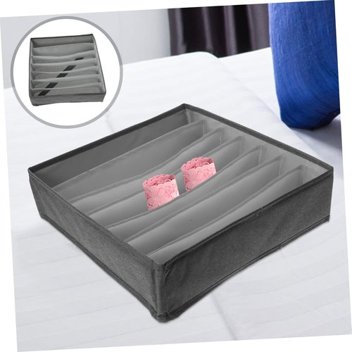 FUNNETOYU Underwear Drawer Organizer and Divider Storage Box for Clothes Socks and Lingerie Compartment Design for Closet and Dresser Grey Organizer for Efficient Home Organization