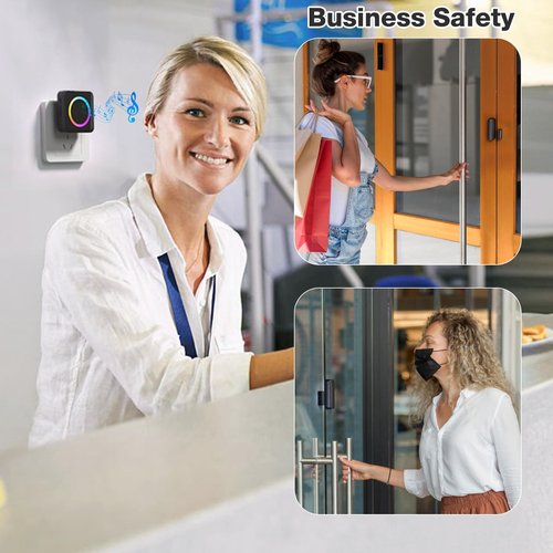 Door Chime, Satisure Wireless Door Sensor Chime When Door Opens, Door Alarms When Opened for Door Window Security/Store/Business/Child safety/Hearing Impaired