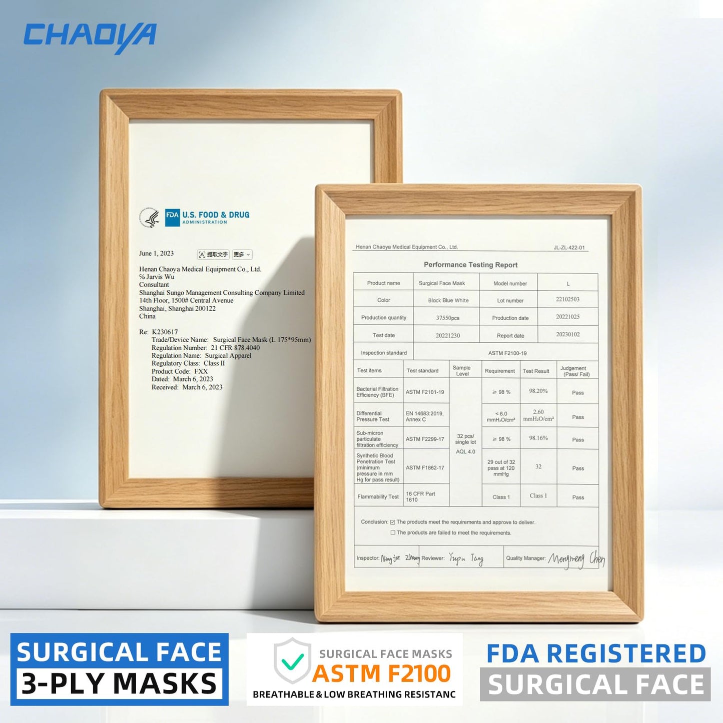 CHAOYA Surgical Masks,Black Face Masks Disposable,Individually Wrapped,50 Pack,Comfy,Breathable