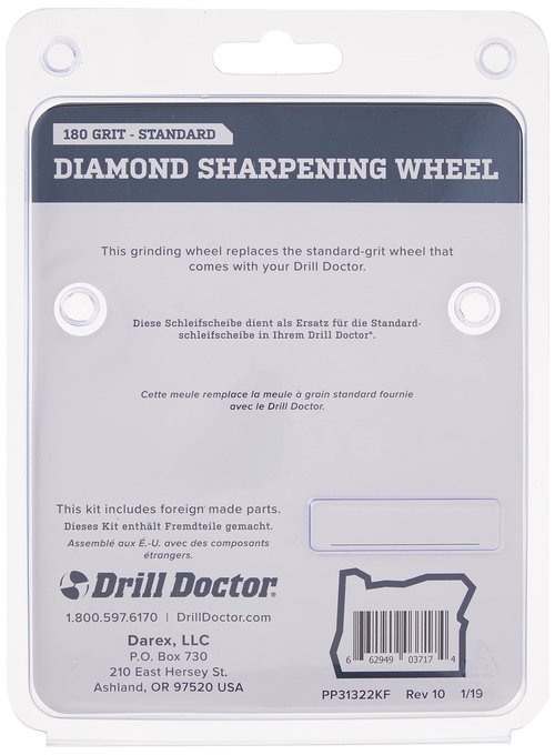 Drill Doctor DA31320GF 180 Grit Diamond Replacement Wheel for 350X, XP, 500X and 750X