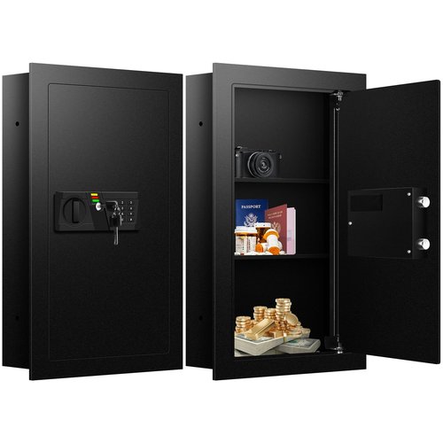 AltiKeep 25.6'' Tall Fireproof Hidden In Wall Safe Between the Studs with Digital Keypad Removable Shelf for Home Cabinet Money Jewelry Documents