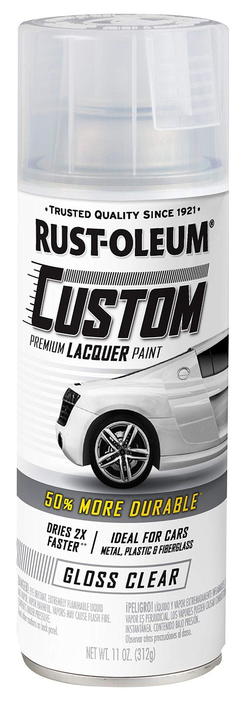 Rust-Oleum 323383 Automotive Custom Lacquer Spray Paint, 11 oz, Gloss Clear
