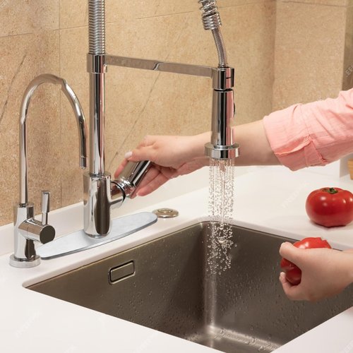 Kitchen Sink Faucet Hole Cover, Sink Hole Cover Plumbing Cover Plates Deck Plate Escutcheon for Kitchen Faucet Modern Silver Stainless Steel(10 inch)