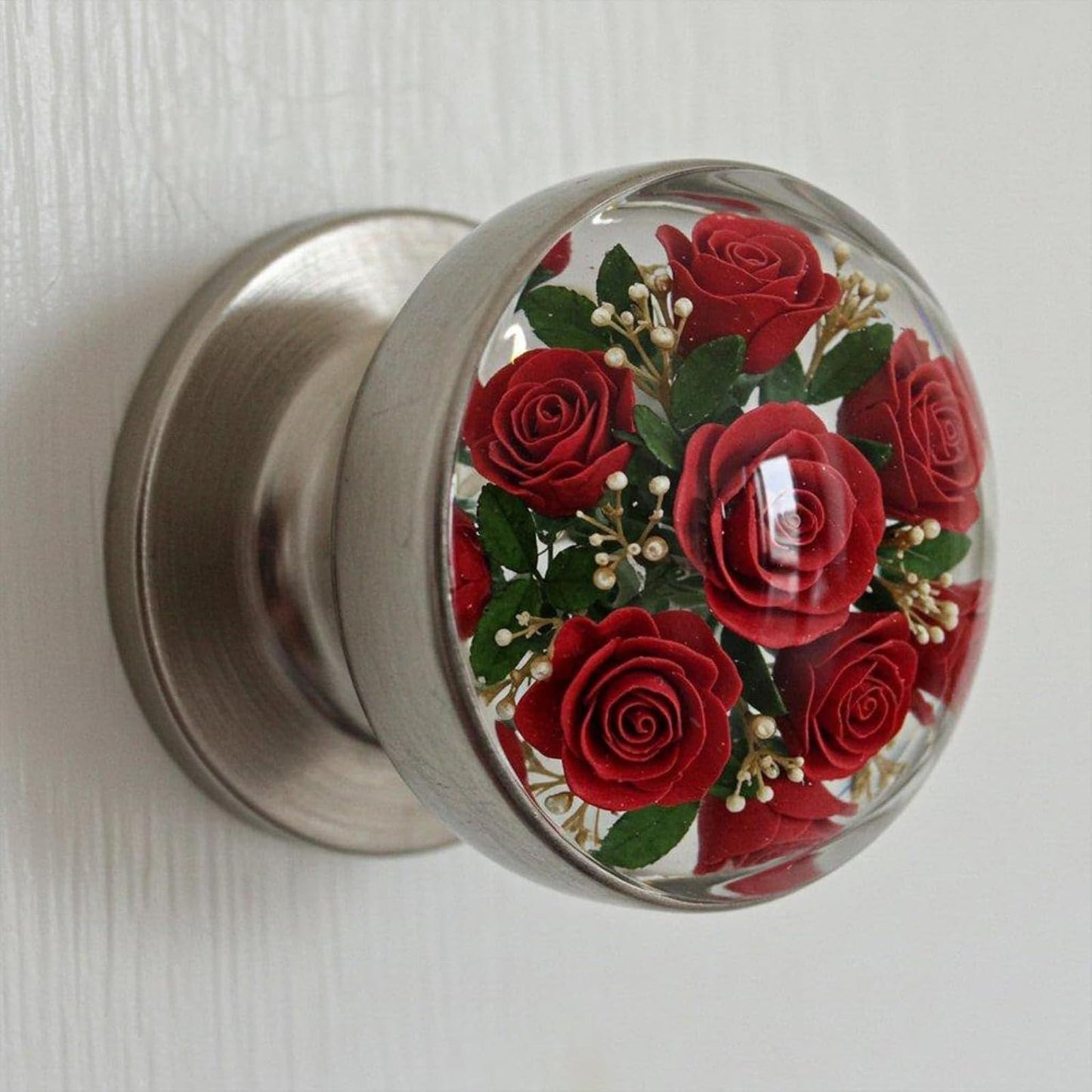 Unique Decorative Door Handle, Retro Round Resin Epoxy Flower Door Knob Retro, Floral & Animal Designs, Artistic Unique Knob for Modern/Classic Bedrooms, Nature-Themed Home Decor (Turtle)