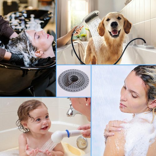 Bathtub Drain Hair Catcher, Silicone Tub Hair Catcher Drain Protector Strainer, Collapsible Shower Hair Drain Catcher Strainer for 1.48'' to 1.75'' Regular Drains, 3PCS