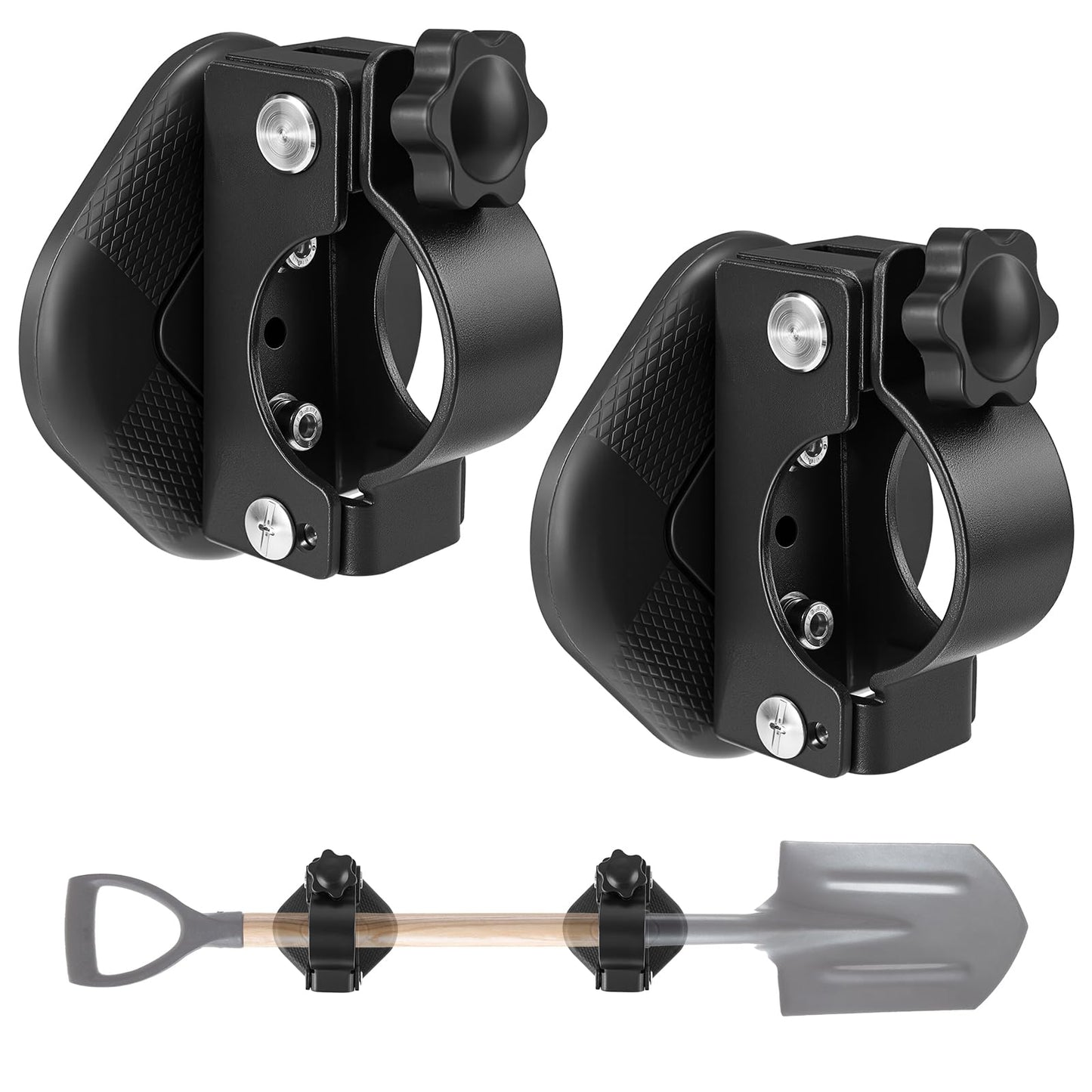 MagitcSee 2 Pack Heavy Duty Magnetic Shovel Holder for Truck, No-Drill Strong Metal Magnet Hook Mount Rack for Flag, Paddle, Utility Tool, Organizer for RV, Garage, Trailer, Cruise, ATV Storage
