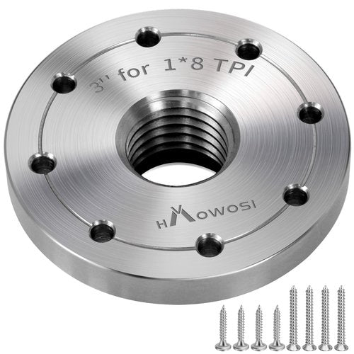 HAowosi 3" Steel Wood Lathe Faceplate,Faceplate for Wood Lathe,Lathe Face Plate Fit for 1" x 8TPI Spindle without Screwchuck