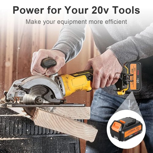 KOOMICY 20V Battery Replacement for Dewalt 20V Battery Max 4Packs 6000mAh DCB203 DCB200 DCB203 DCB204 Compatible with Dewalt DCD DCF DCG Line Series Cordless Power Tools