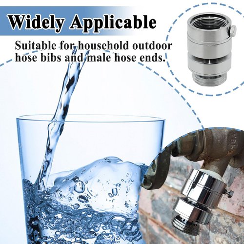 Ebrmeiwo PK1390 Self -Draining Vacuum Breaker Replacement, Outdoor Faucet Adapter, 1-1/16'' Female Fine Thread