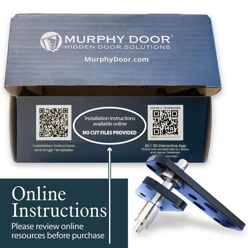 MURPHY DOOR Hidden Hinge Hardware - Easy DIY Hidden Door System, Heavy Duty Swinging Door Hinge for Secret Door or Hidden Door Bookcase, Up to 300 lbs