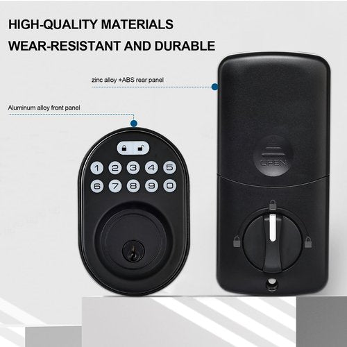 Security Smart Lock C30：Keyless Entry WiFi Deadbolt for Front Door, No Hub Needed! Auto-Lock, App Control, Easy Install- Black