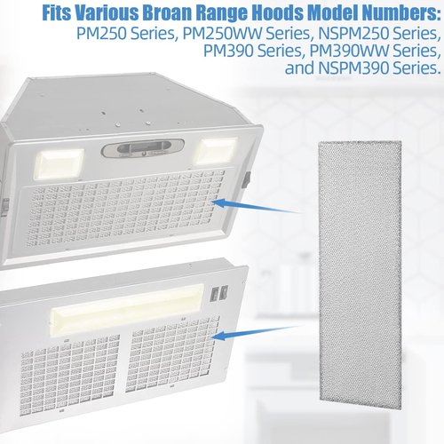 Range Hood Filter Replacement for Broan S99010370 - Replaces AP5950107, 99010370, 2002603, B08087661, B08087922, SB08087661 Aluminum Grease Filter
