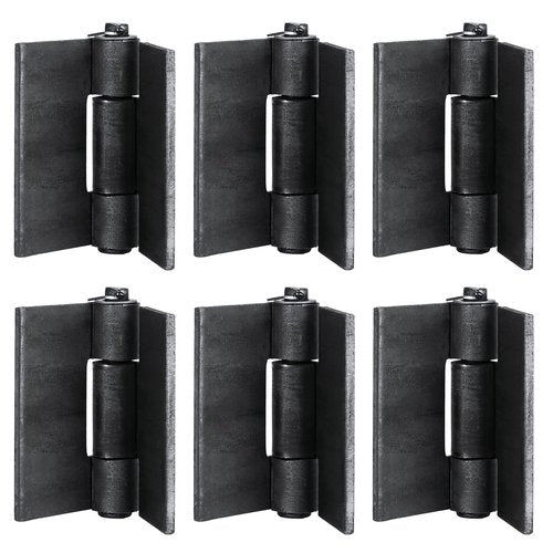 BlueDex 6 Pack Metals 4-3/8"x4-1/8” Heavy Duty Weldable Hinges -Thickness 5 mm Weld On Hinges - Solid Steel Butt Hinge Design for Heavy Gates & Doors - Corrosion & Rust Resistant