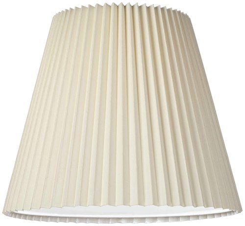 10" Top x 17" Bottom x 14 1/2" High x 14 3/4" Slant Lamp Shade Replacement Large Ivory White Bell Round Traditional Pleated Spider Harp Finial - Springcrest