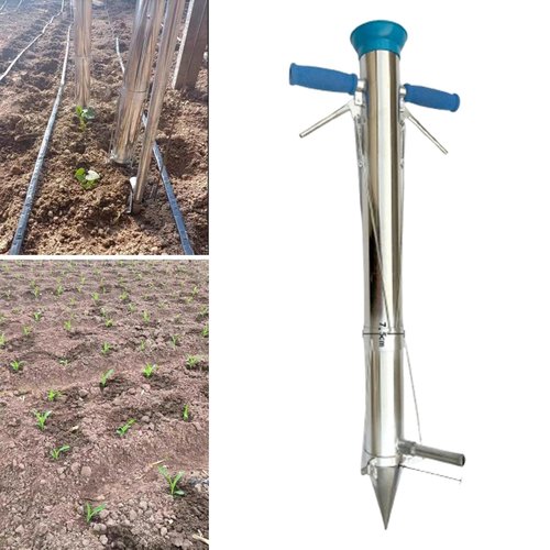 Stgfyxgs Long Handheld Bulb Planter Sod Plugger Multipurpose Seedling Transplanter, Double Handle
