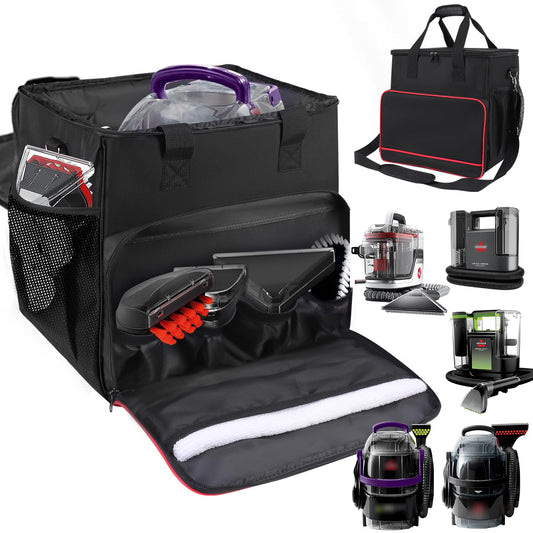QWARVEL Storage Case for Bissell Carpet Cleaner Machine 3682/2458/3624/3860/Hoover Carpet Cleaner FH14050, Carry Bag Compatible with Bissell Upholstery Steamer Portable Steam Cleaner Storage Bag Only