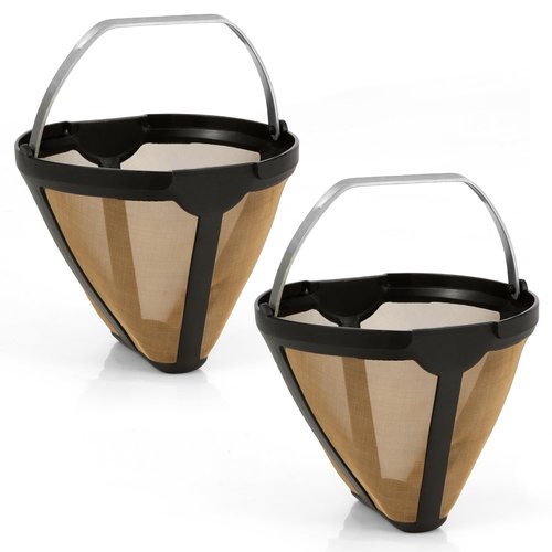 2pcs Replacement for CE250 Coffee Permanent Gold Tone Filter,Compatible with Ninja 12-Cup Programmable Coffee Brewer