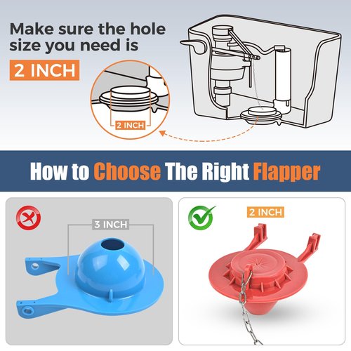 Teviora Universal Toilet Flusher Replacement Kit, Water-Saving & Height Adjustable Fill Valve, 2-Inch Flapper, Toilet Handle Lever, Quiet & Anti-Siphon Toilet Repair Kit Inside Tank (Red, 1-Pack)
