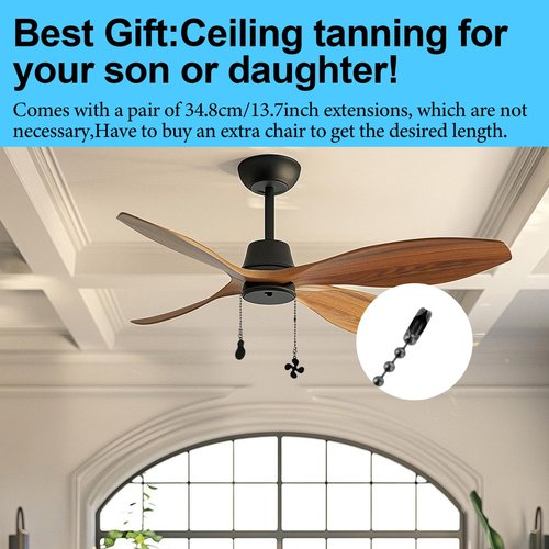 4 Pcs Black Ceiling Fan Pull Chain 13 Inch Fan and Bulb Pattern Ornaments Cord Extension Pull Chain Extension Beaded Ball Fans Strings Decorative Ceiling Light Chains Pulls Pendant Extender