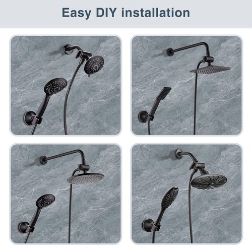 BRIGHT SHOWERS Shower Arm Diverter Valve for Hand held Showerhead and Fixed Spray Head, 3-Way Shower Head Diverter Valve, Oil-Rubbed Bronze